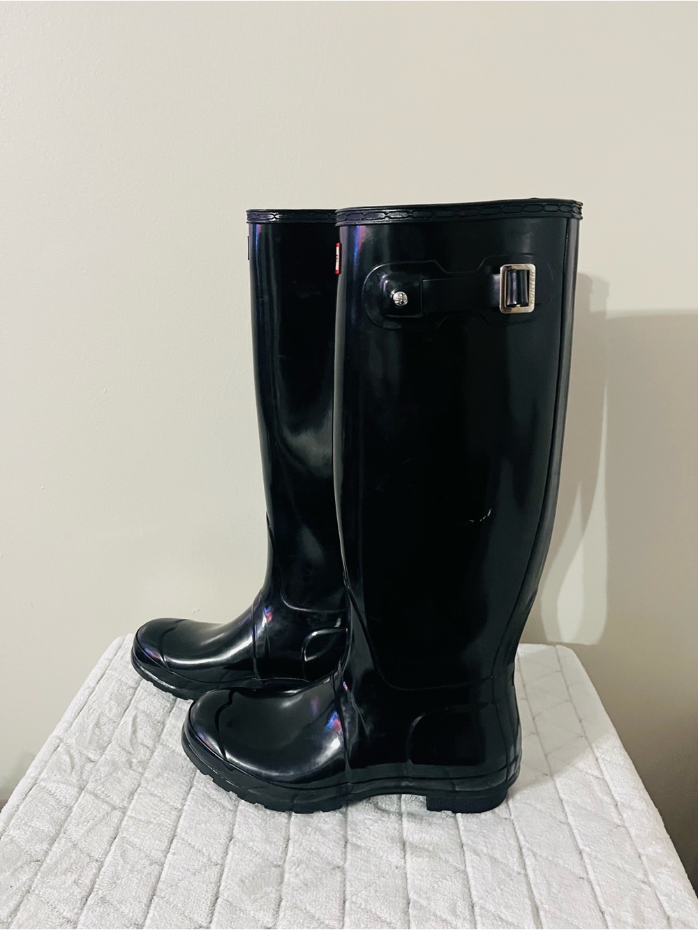 Hunter Women's Original Tall Gloss Rain Boots Sz 8 - Picture 4 of 7